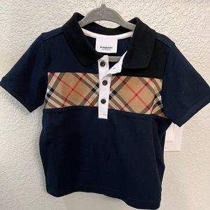 New Burberry Polo navy blue 24 months
